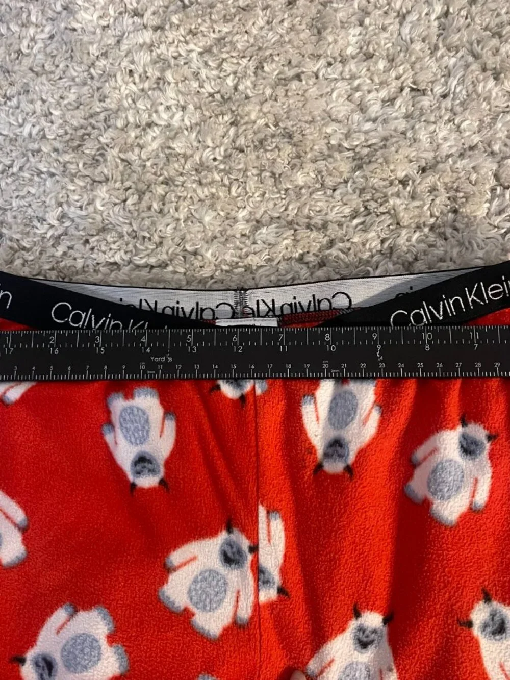 Calvin Klein Kids 10/12 Red Yeti Fleece Pajama Pants